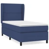 Image de vidaXL Lit boxspring avec matelas bleu 90x190 cm Tissu