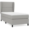 Image de vidaXL Lit boxspring avec matelas gris clair 100x200 cm Tissu