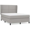 Image de vidaXL Lit boxspring avec matelas gris clair 140x190 cm Tissu
