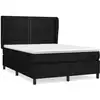 Image de vidaXL Lit boxspring avec matelas noir 140x200 cm Tissu
