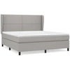 Image de vidaXL Lit boxspring avec matelas gris clair 180x200 cm Tissu