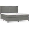 Image de vidaXL Lit boxspring avec matelas gris foncé 180x200 cm Tissu