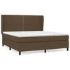 Image de vidaXL Lit boxspring avec matelas brun foncé 180x200 cm Tissu