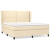 Image de vidaXL Lit boxspring avec matelas Crème 180x200 cm Tissu