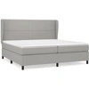 Image de vidaXL Lit boxspring avec matelas gris clair 200x200 cm Tissu