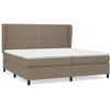 Image de vidaXL Lit boxspring avec matelas Taupe 200x200 cm Tissu