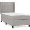 Image de vidaXL Lit boxspring avec matelas gris clair 90x190 cm Tissu