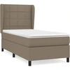 Image de vidaXL Lit boxspring avec matelas Taupe 90x200 cm Tissu