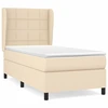 Image de vidaXL Lit boxspring avec matelas Crème 90x200 cm Tissu