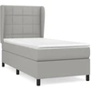 Image de vidaXL Lit boxspring avec matelas gris clair 100x200 cm Tissu