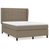 Image de vidaXL Lit boxspring avec matelas Taupe 140x190 cm Tissu