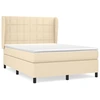 Image de vidaXL Lit boxspring avec matelas Crème 140x190 cm Tissu