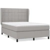 Image de vidaXL Lit boxspring avec matelas gris clair 140x200 cm Tissu