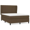 Image de vidaXL Lit boxspring avec matelas Marron foncé 140x200 cm Tissu