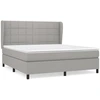 Image de vidaXL Lit boxspring avec matelas gris clair 160x200 cm Tissu