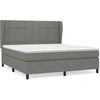 Image de vidaXL Lit boxspring avec matelas gris foncé 160x200 cm Tissu