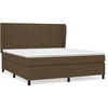 Image de vidaXL Lit boxspring avec matelas brun foncé 180x200 cm Tissu