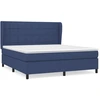 Image de vidaXL Lit boxspring avec matelas bleu 180x200 cm Tissu