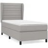 Image de vidaXL Lit boxspring avec matelas gris clair 90x190 cm Tissu