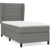 Image de vidaXL Lit boxspring avec matelas gris foncé 90x190 cm Tissu