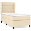Image de vidaXL Lit boxspring avec matelas Crème 90x190 cm Tissu