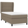 Image de vidaXL Lit boxspring avec matelas Taupe 90x200 cm Tissu