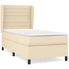 Image de vidaXL Lit boxspring avec matelas Crème 90x200 cm Tissu