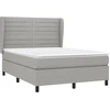 Image de vidaXL Lit boxspring avec matelas gris clair 140x190 cm Tissu