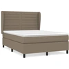 Image de vidaXL Lit boxspring avec matelas Taupe 140x190 cm Tissu