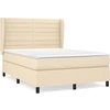 Image de vidaXL Lit boxspring avec matelas Crème 140x190 cm Tissu