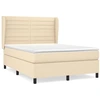 Image de vidaXL Lit boxspring avec matelas Crème 140x200 cm Tissu