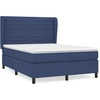 Image de vidaXL Lit boxspring avec matelas bleu 140x200 cm Tissu