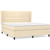 Image de vidaXL Lit boxspring avec matelas Crème 180x200 cm Tissu