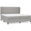 Image de vidaXL Lit boxspring avec matelas gris clair 200x200 cm Tissu