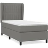 Image de vidaXL Lit boxspring avec matelas gris foncé 80x200 cm Tissu