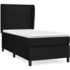 Image de vidaXL Lit boxspring avec matelas noir 80x200 cm tissu