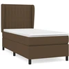 Image de vidaXL Lit boxspring avec matelas brun foncé 80x200 cm Tissu
