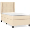Image de vidaXL Lit boxspring avec matelas Crème 80x200 cm Tissu