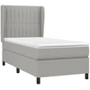Image de vidaXL Lit boxspring avec matelas gris clair 90x190 cm Tissu