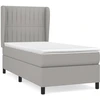 Image de vidaXL Lit boxspring avec matelas gris clair 100x200 cm Tissu