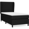 Image de vidaXL Lit boxspring avec matelas noir 100x200 cm tissu