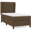 Image de vidaXL Lit boxspring avec matelas brun foncé 100x200 cm Tissu