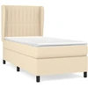 Image de vidaXL Lit boxspring avec matelas Crème 100x200 cm Tissu