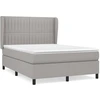 Image de vidaXL Lit boxspring avec matelas gris clair 140x190 cm Tissu