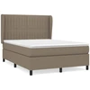 Image de vidaXL Lit boxspring avec matelas Taupe 140x190 cm Tissu