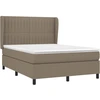 Image de vidaXL Lit boxspring avec matelas Taupe 140x200 cm Tissu