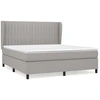 Image de vidaXL Lit boxspring avec matelas gris clair 160x200 cm Tissu