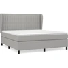 Image de vidaXL Lit boxspring avec matelas gris clair 180x200 cm Tissu