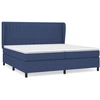 Image de vidaXL Lit boxspring avec matelas bleu 200x200 cm Tissu