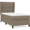 Image de vidaXL Lit Boxspring avec matelas Taupe 80x200 cm Tissu